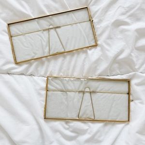 2 Gold Glass Picture Frames